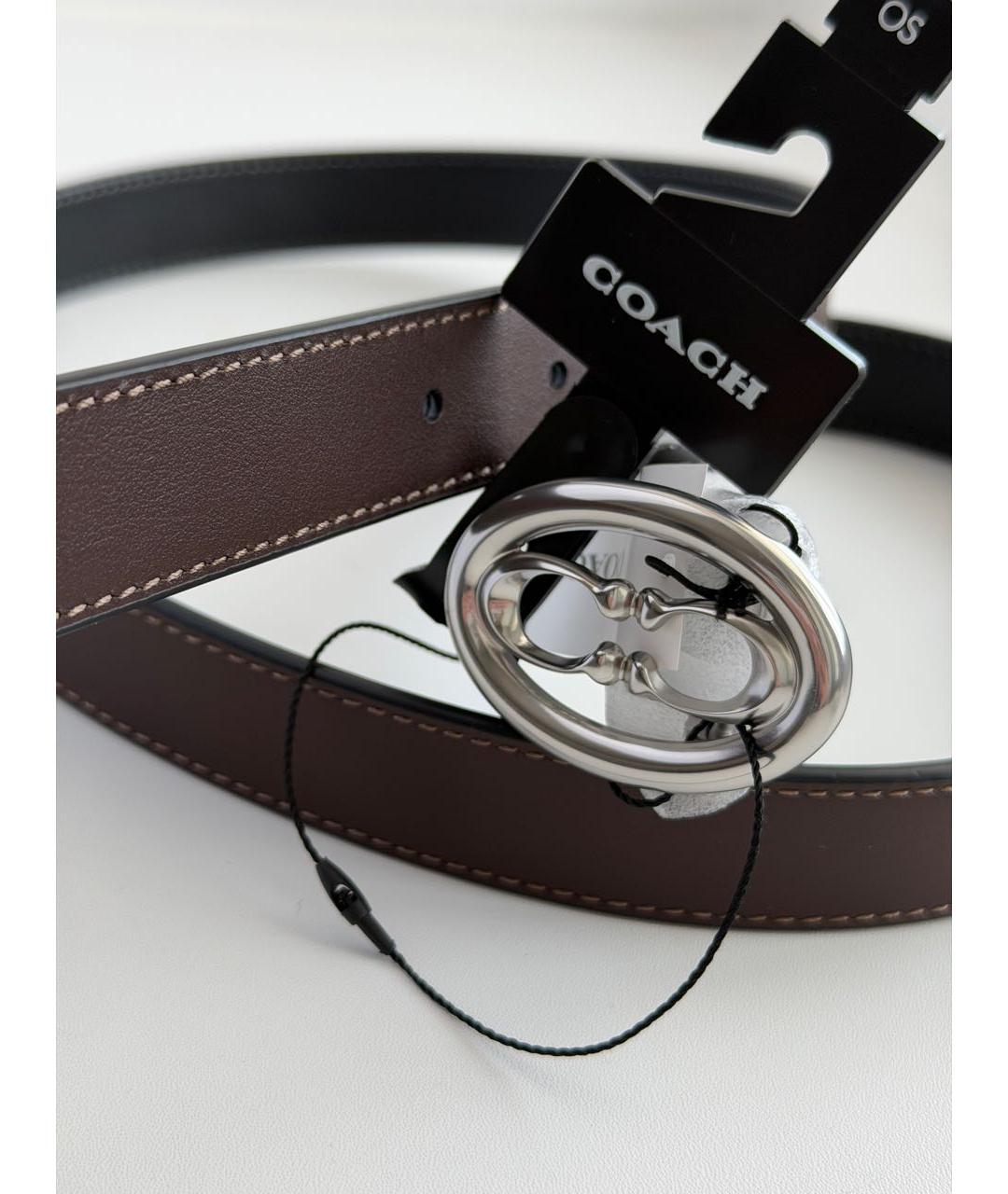 COACH Черный кожаный ремень, фото 2