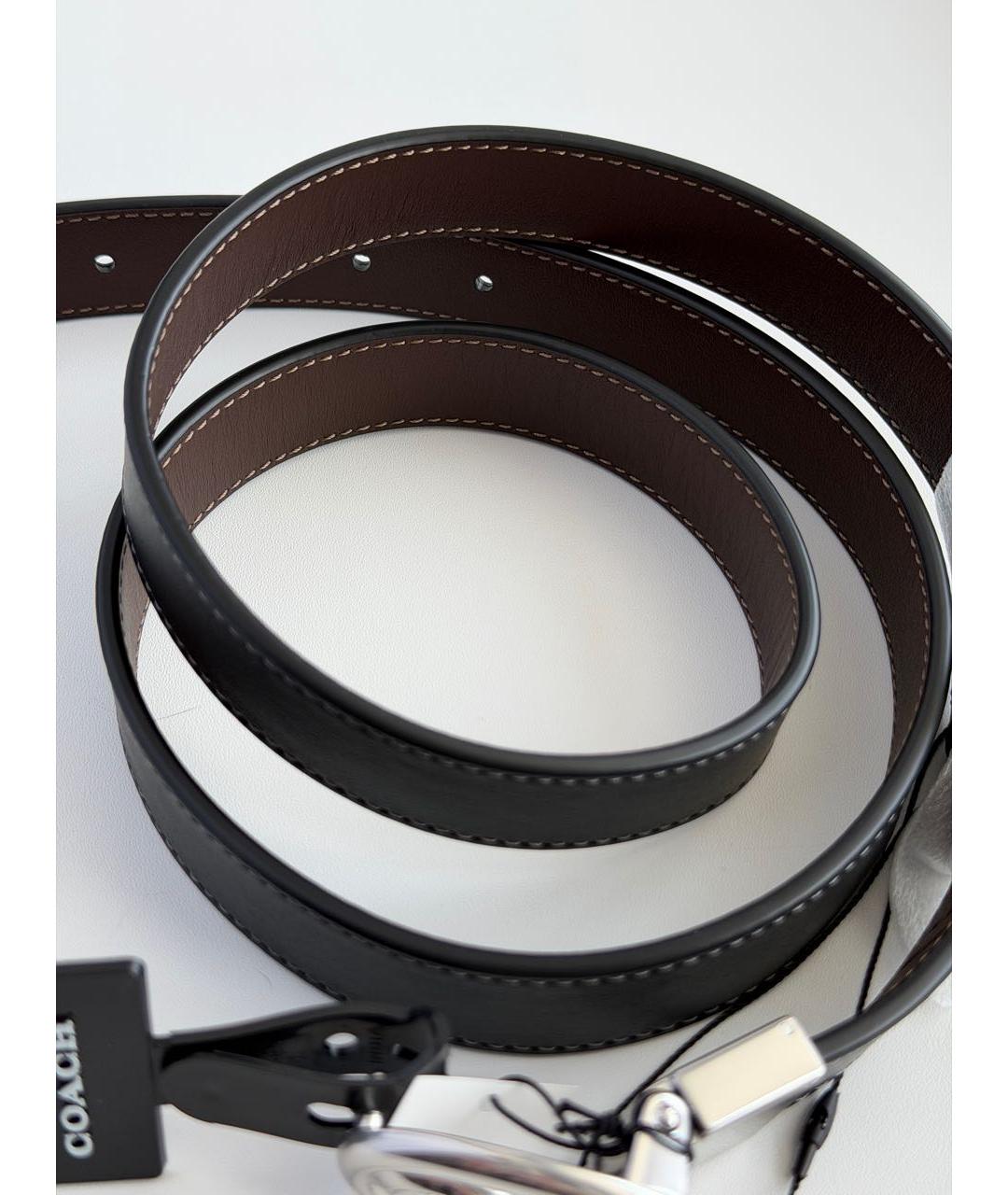COACH Черный кожаный ремень, фото 7