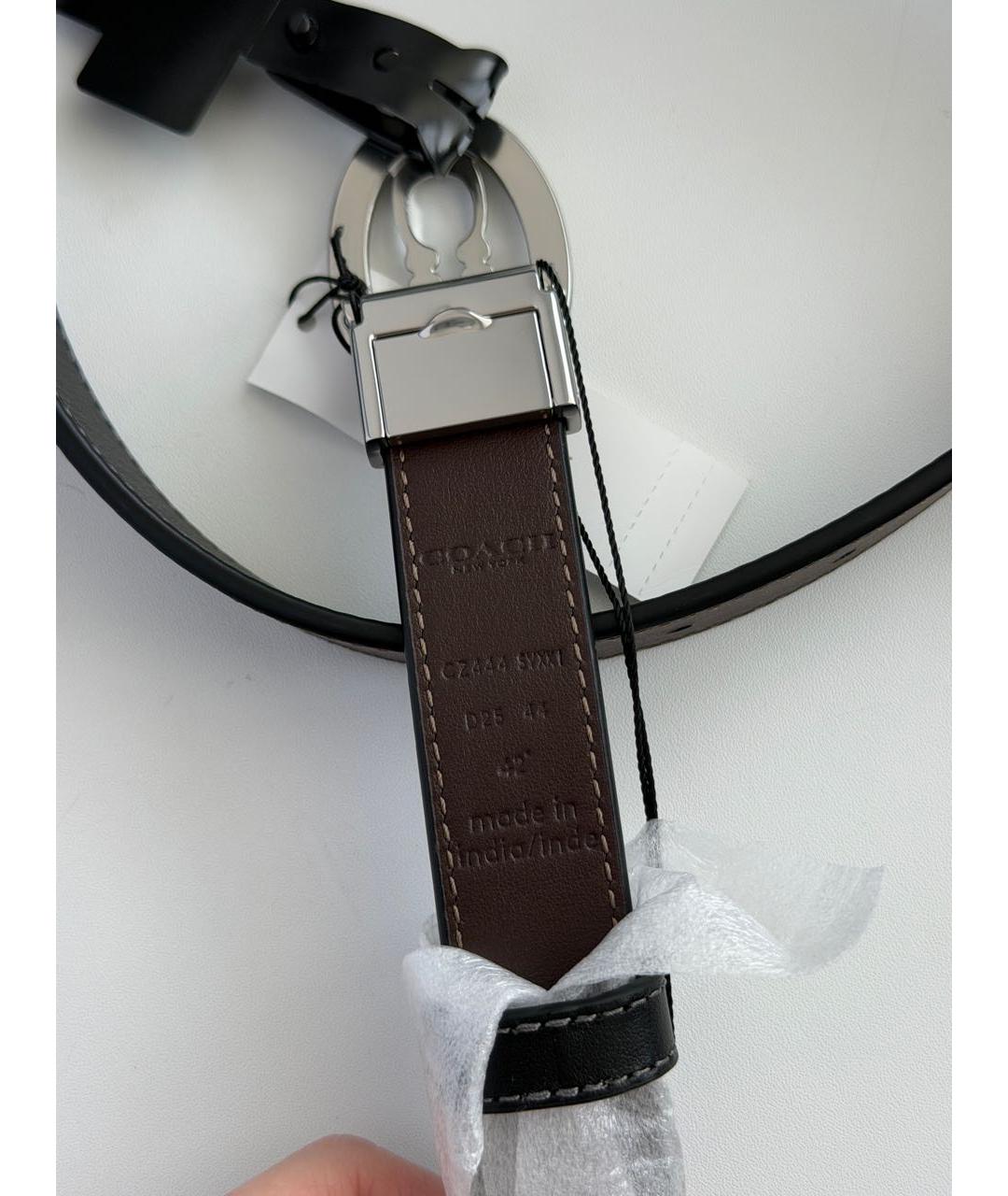 COACH Черный кожаный ремень, фото 3