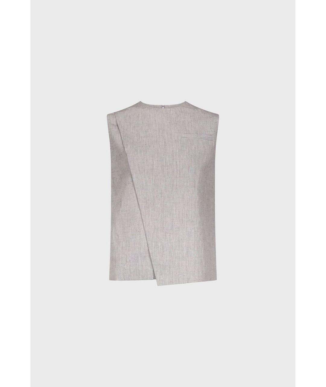 LOULOU DE SAISON Серый льняной костюм с брюками, фото 6