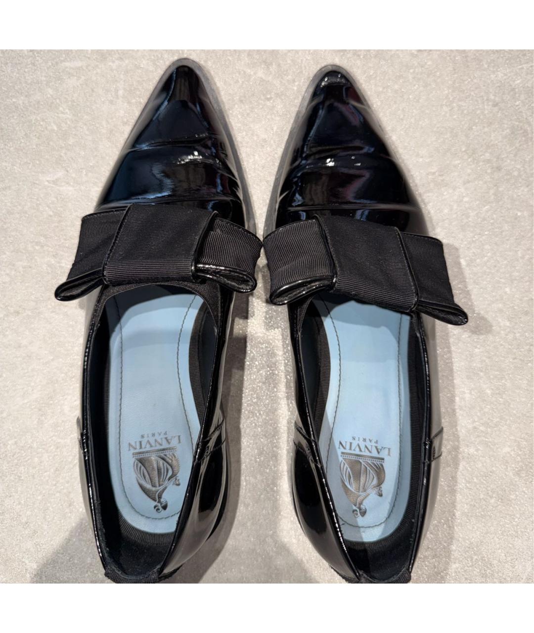 LANVIN Черные лоферы из лакированной кожи, фото 3