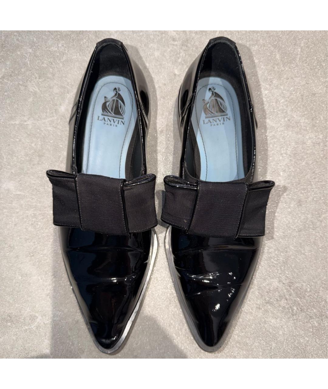 LANVIN Черные лоферы из лакированной кожи, фото 2