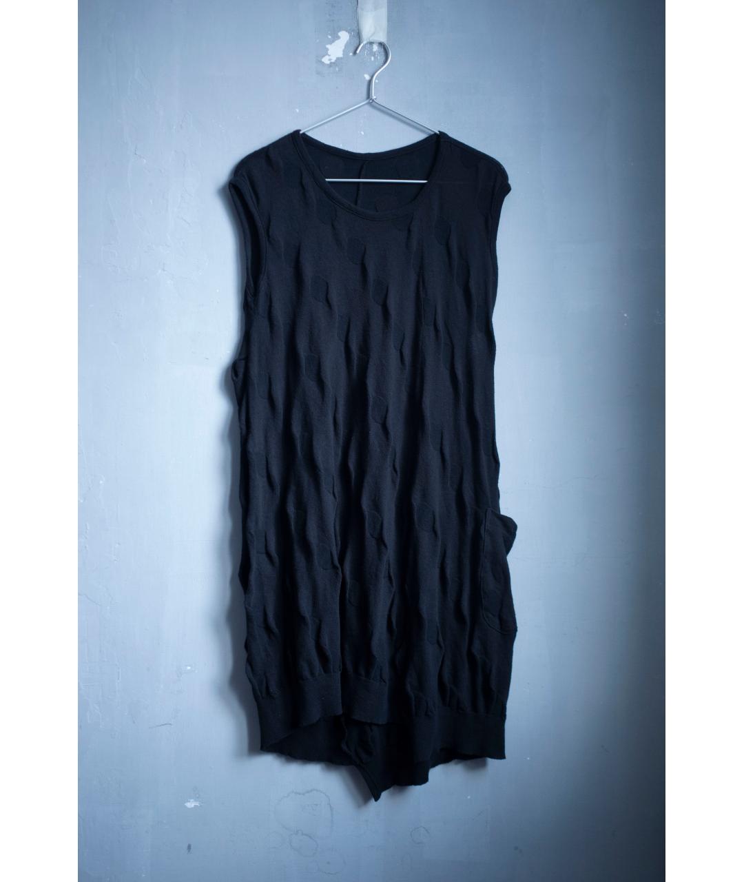 YOHJI YAMAMOTO Черное хлопковое повседневное платье, фото 10