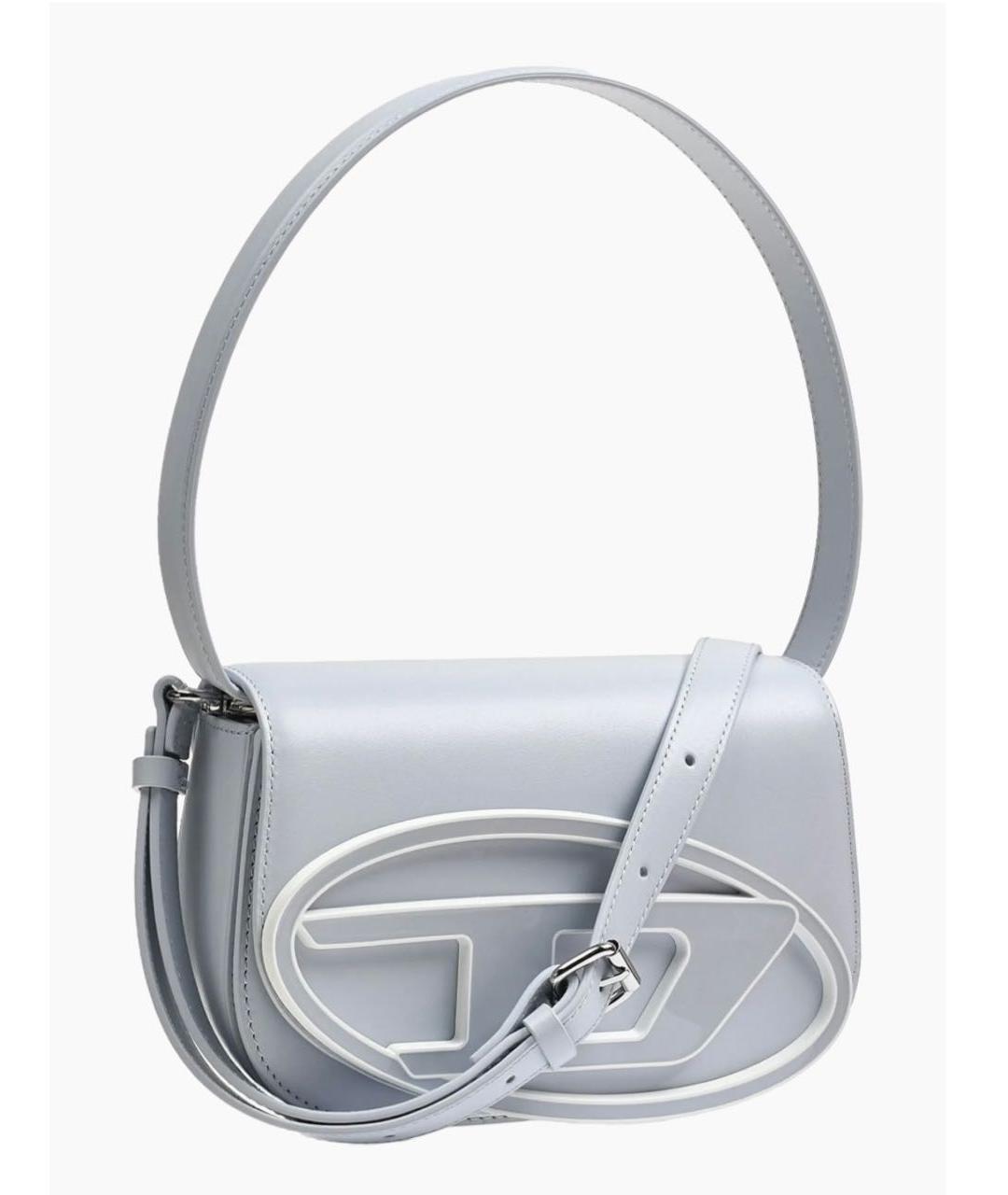 DIESEL Голубая кожаная сумка с короткими ручками, фото 2