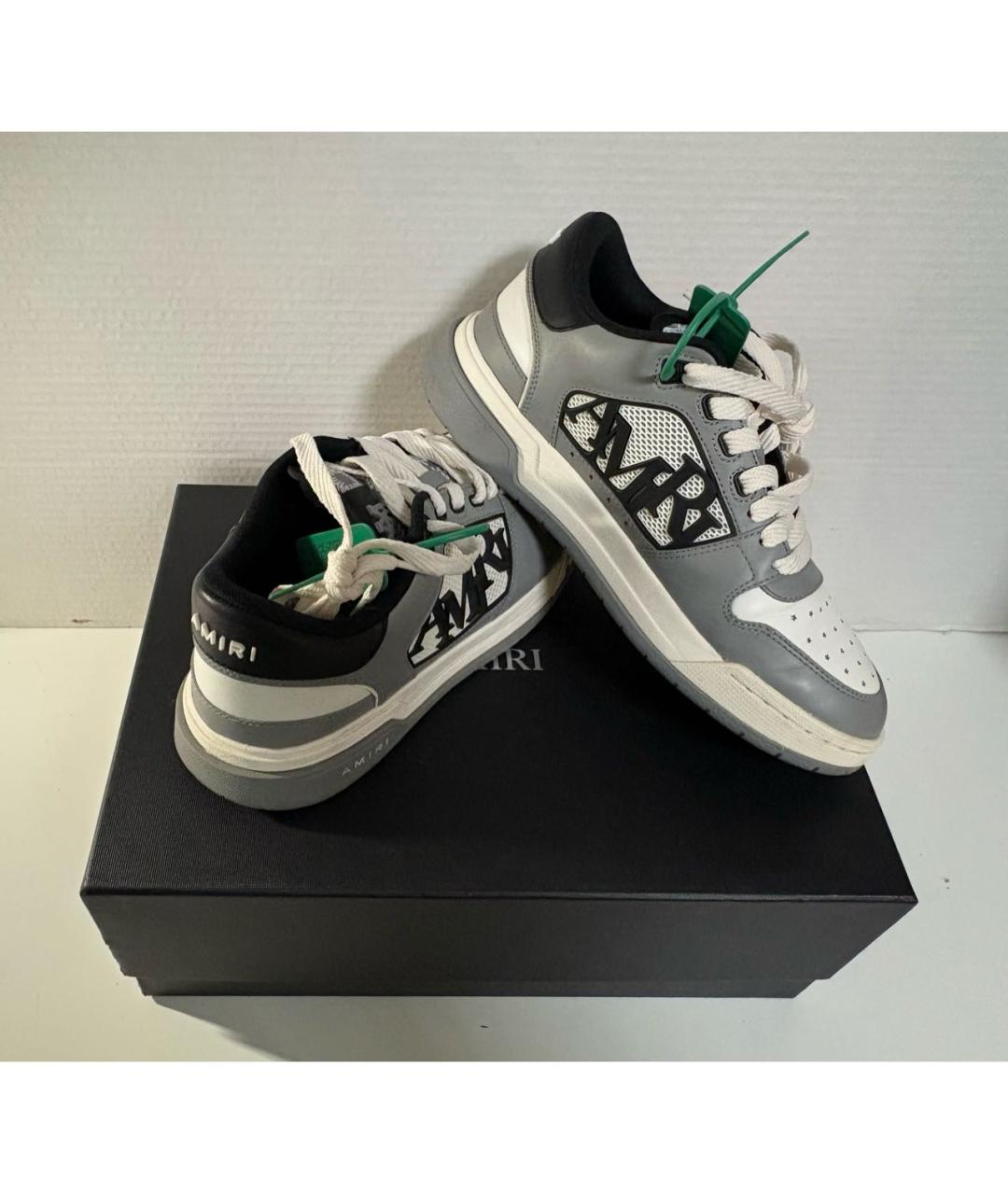 AMIRI Серые низкие кроссовки / кеды из искусственной кожи, фото 6