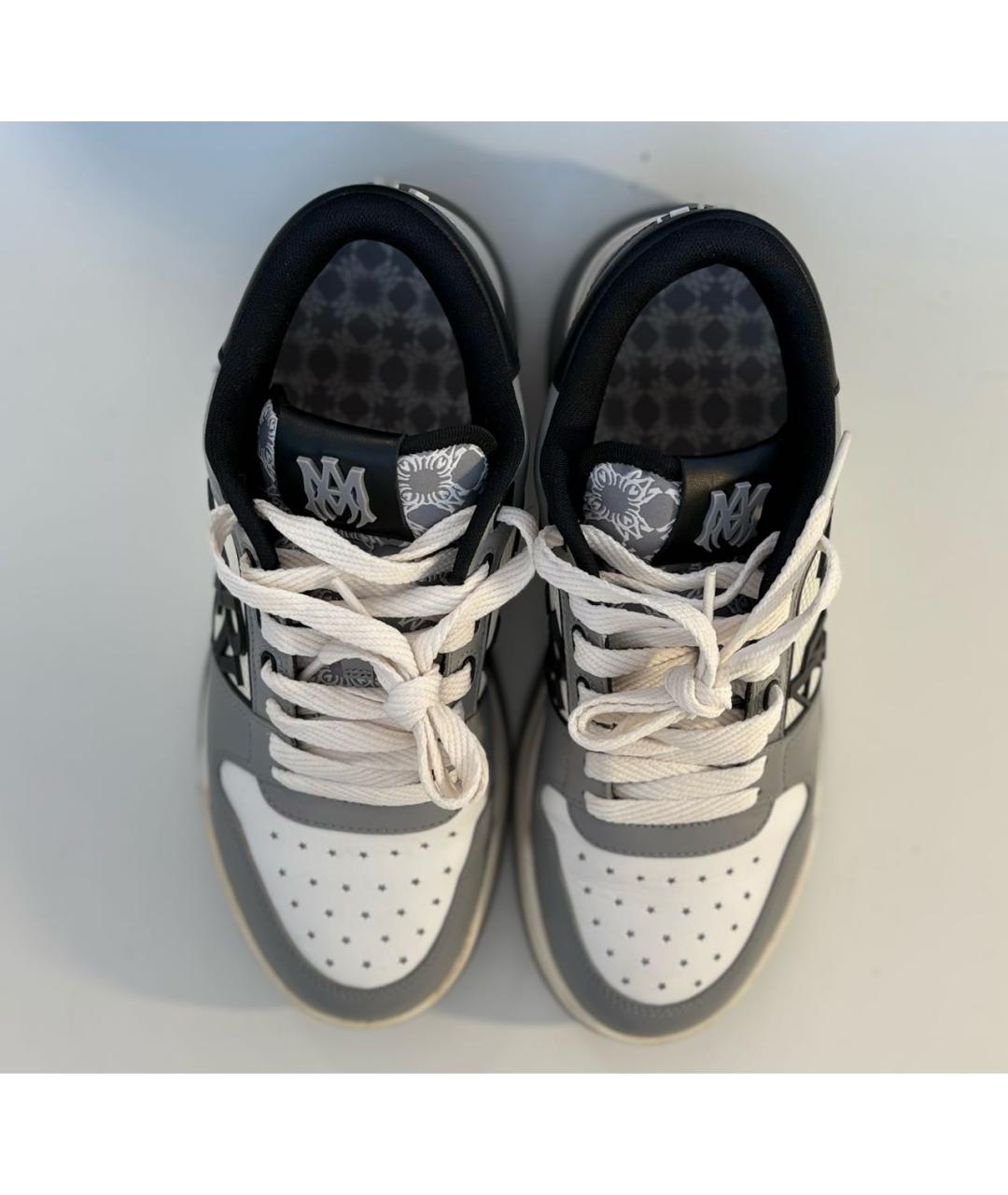 AMIRI Серые низкие кроссовки / кеды из искусственной кожи, фото 3