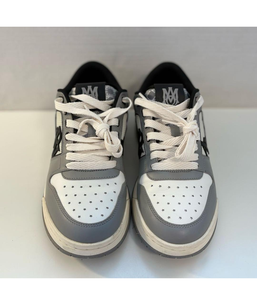 AMIRI Серые низкие кроссовки / кеды из искусственной кожи, фото 2