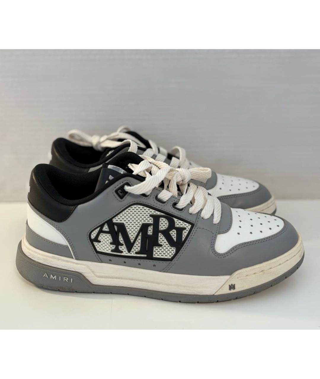 AMIRI Серые низкие кроссовки / кеды из искусственной кожи, фото 7
