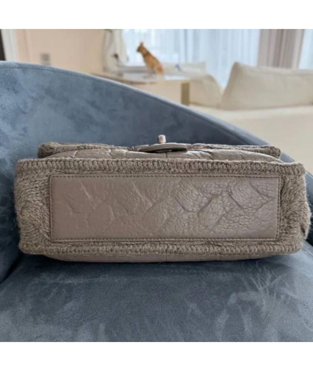CHANEL Серая кожаная сумка через плечо, фото 6