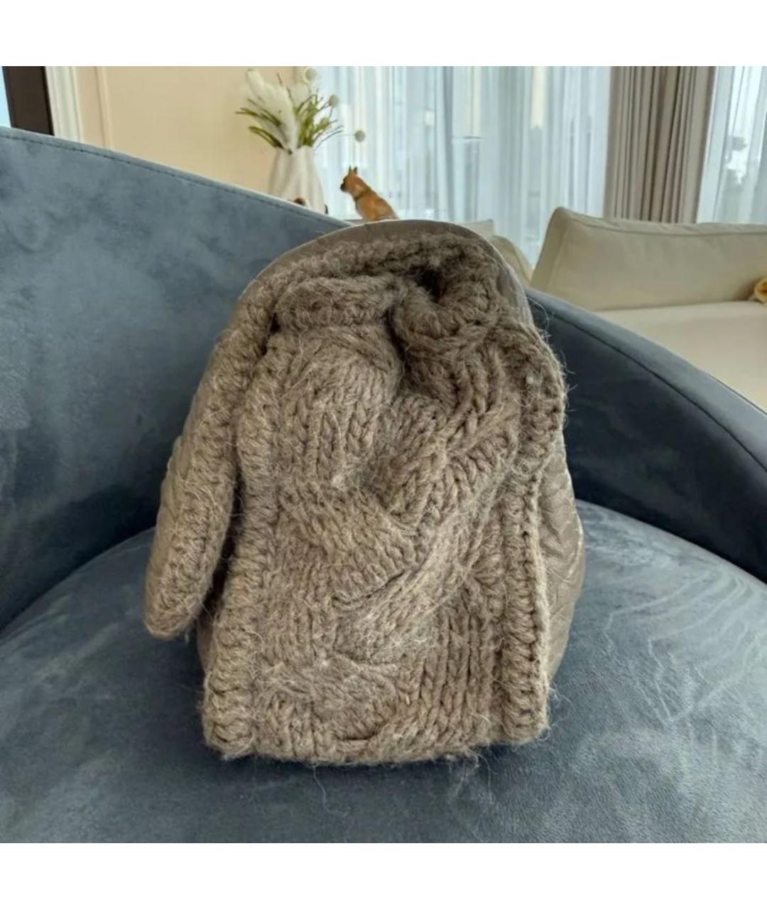 CHANEL Серая кожаная сумка через плечо, фото 3