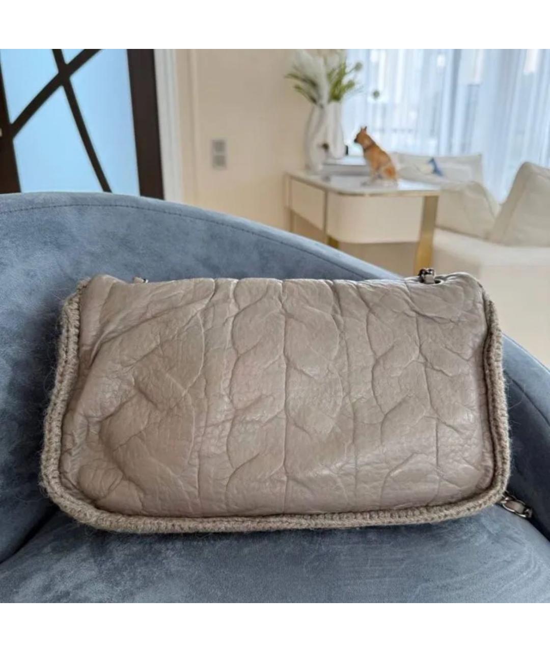 CHANEL Серая кожаная сумка через плечо, фото 2