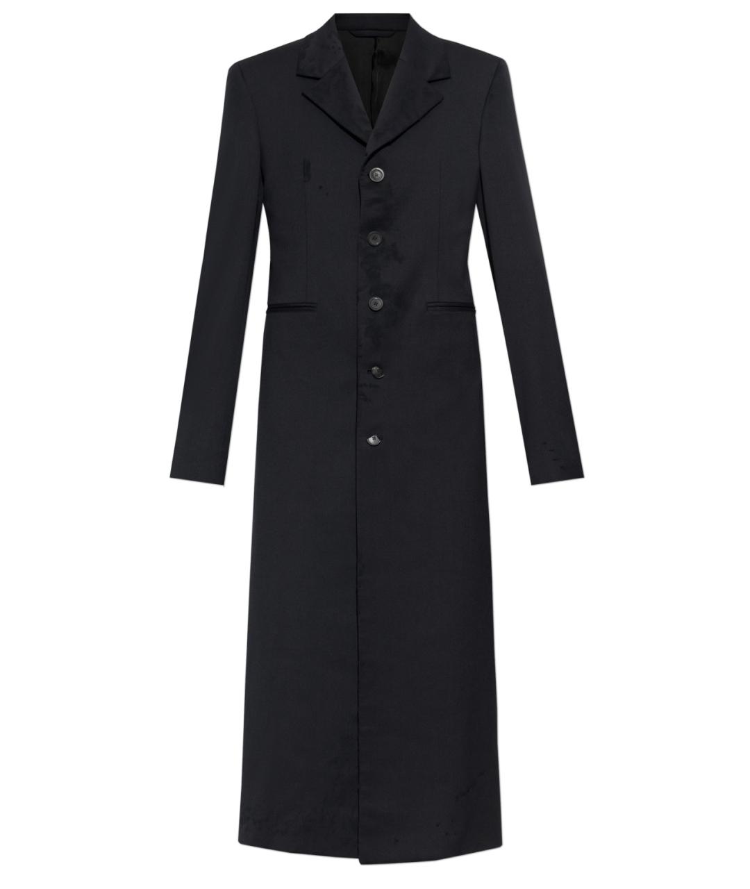 BALENCIAGA Черное шерстяное пальто, фото 1