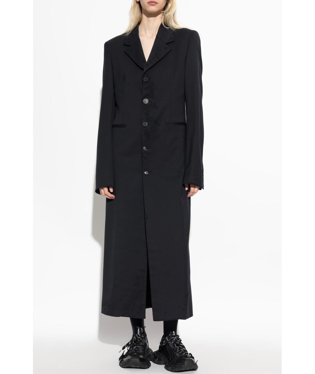 BALENCIAGA Черное шерстяное пальто, фото 3