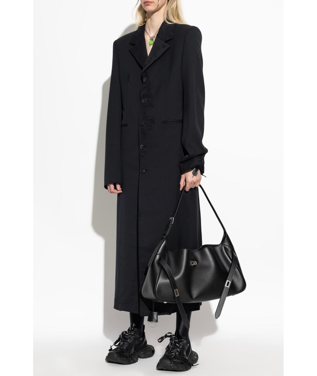 BALENCIAGA Черное шерстяное пальто, фото 2