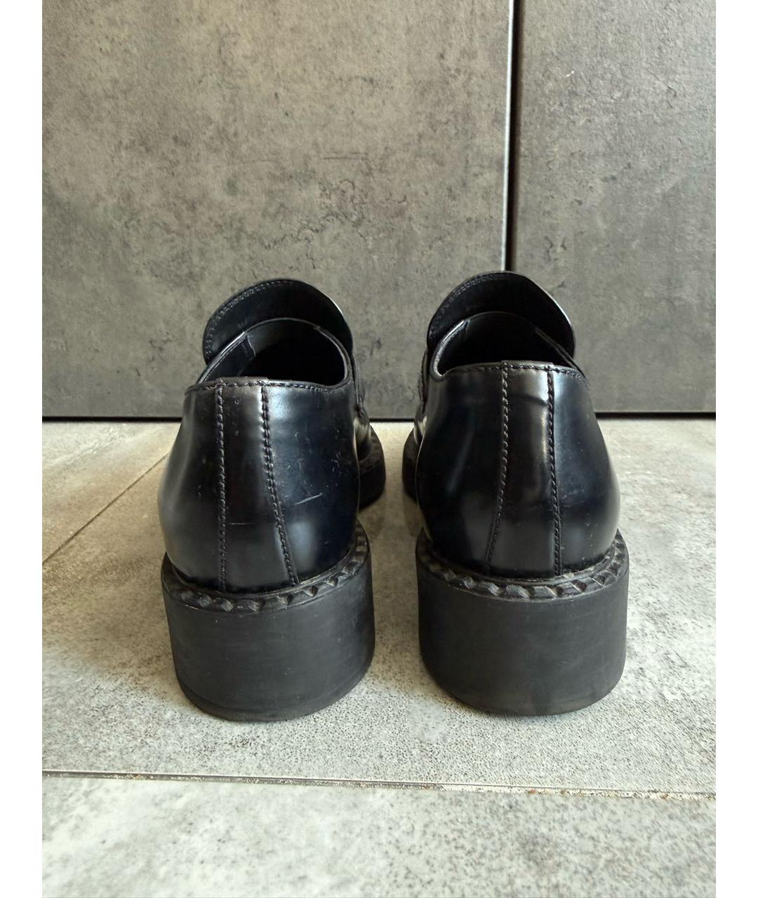 VALENTINO Черные кожаные лоферы, фото 4