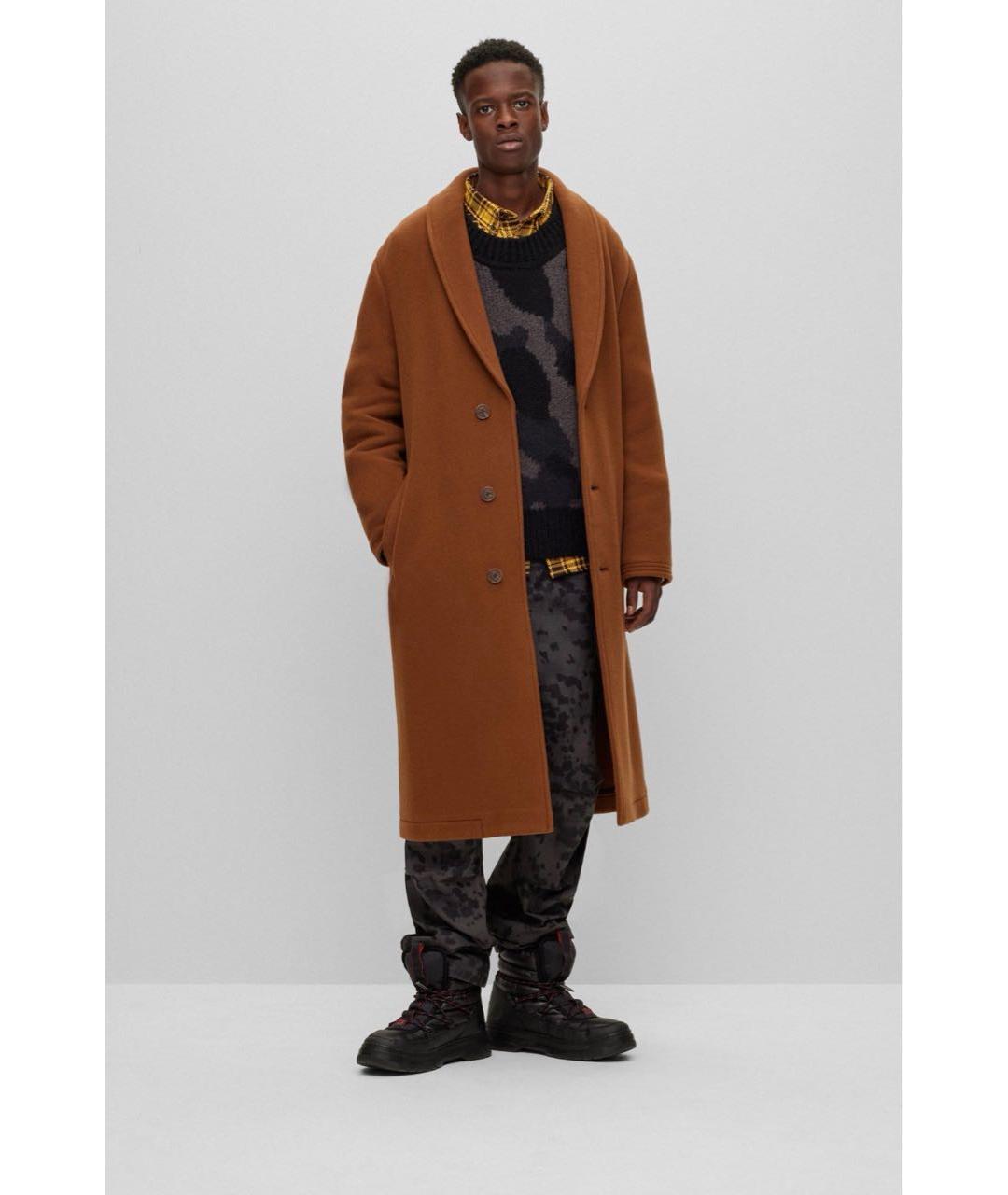 HUGO Коричневое пальто, фото 3