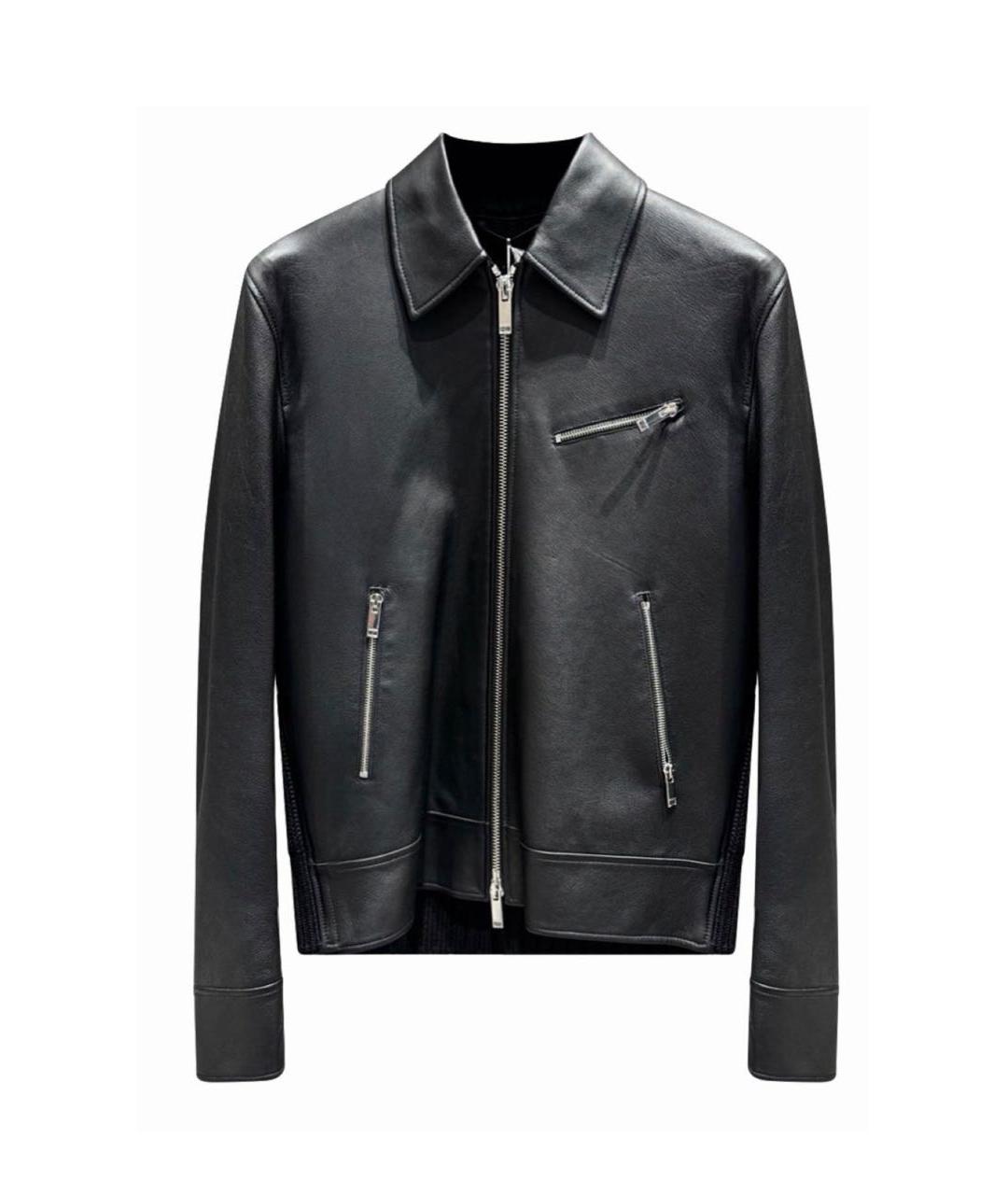 VALENTINO Черная кожаная куртка, фото 1