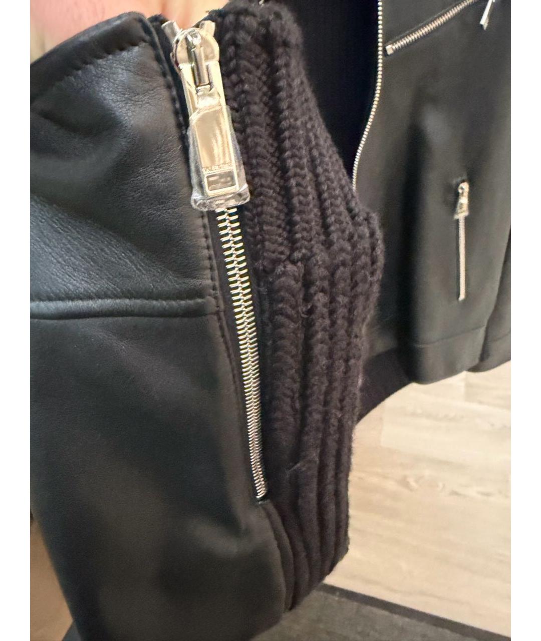 VALENTINO Черная кожаная куртка, фото 4