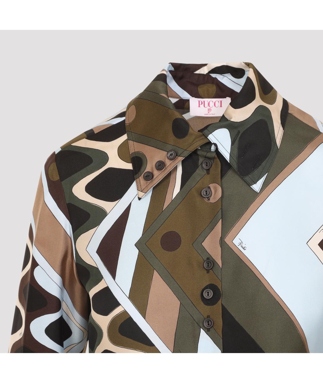 PUCCI Мульти шелковая блузы, фото 3