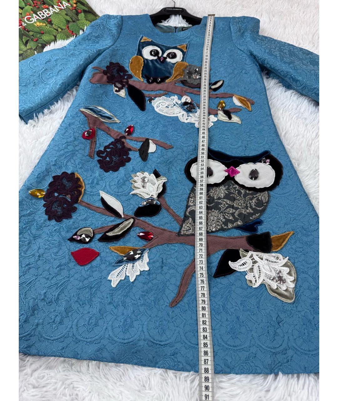 DOLCE&GABBANA Голубое вискозное коктейльное платье, фото 5