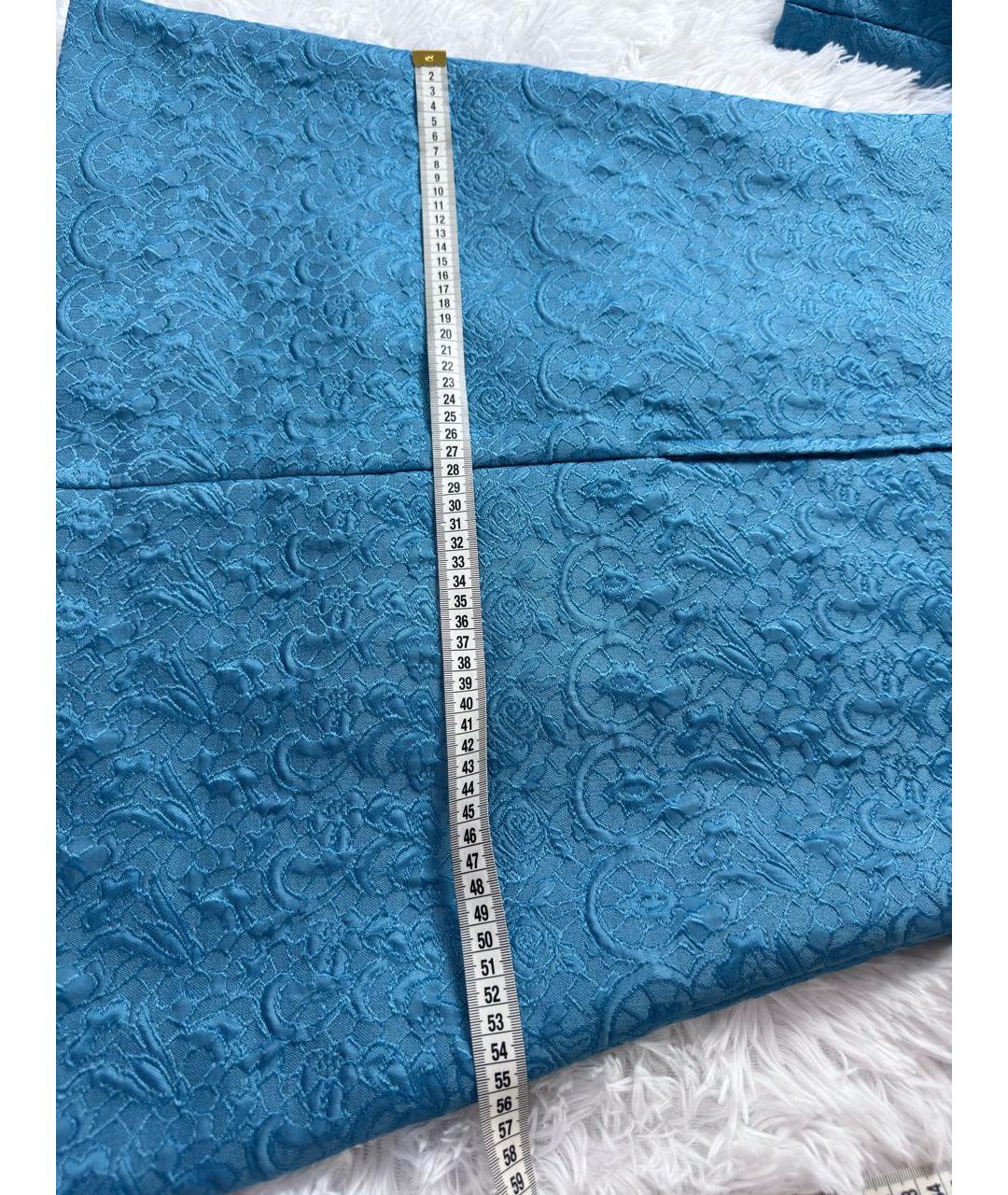 DOLCE&GABBANA Голубое вискозное коктейльное платье, фото 7