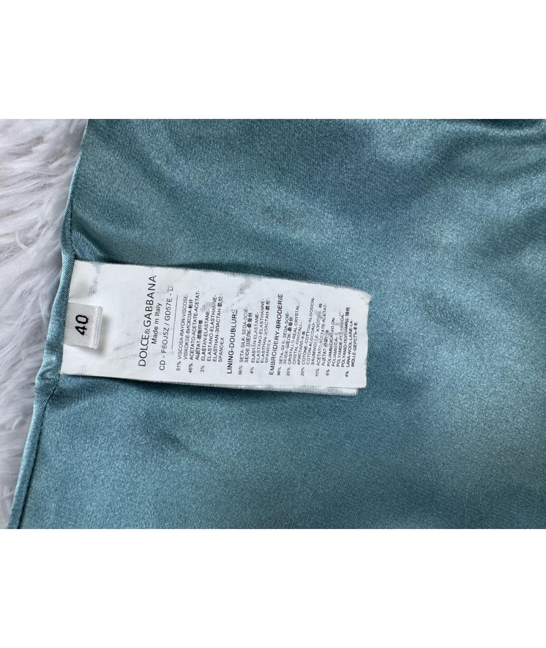 DOLCE&GABBANA Голубое вискозное коктейльное платье, фото 8