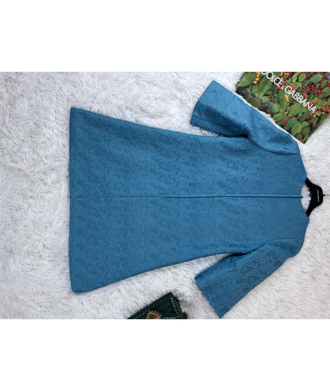 DOLCE&GABBANA Голубое вискозное коктейльное платье, фото 4