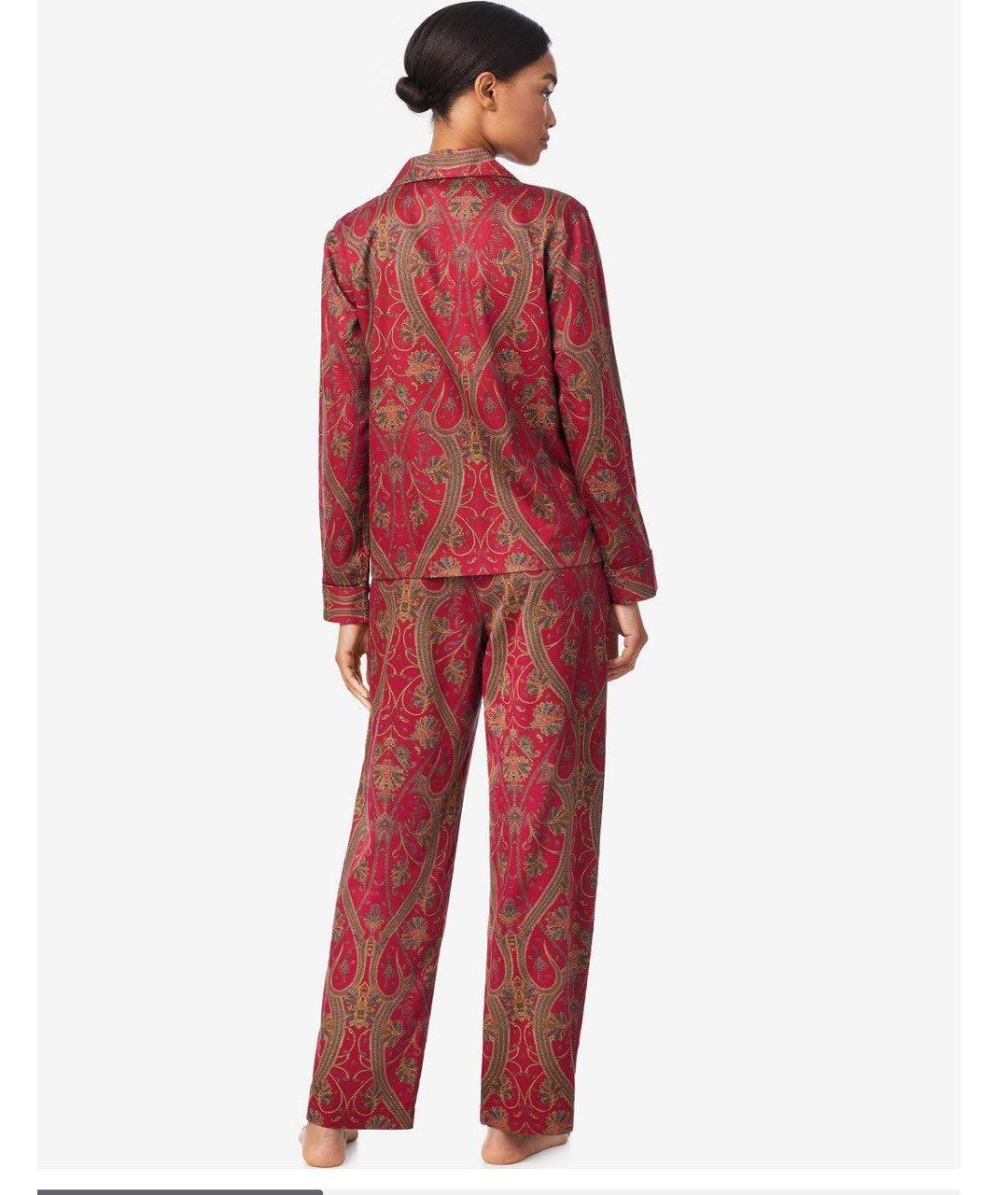 POLO RALPH LAUREN Бордовая вискозная пижама, фото 6