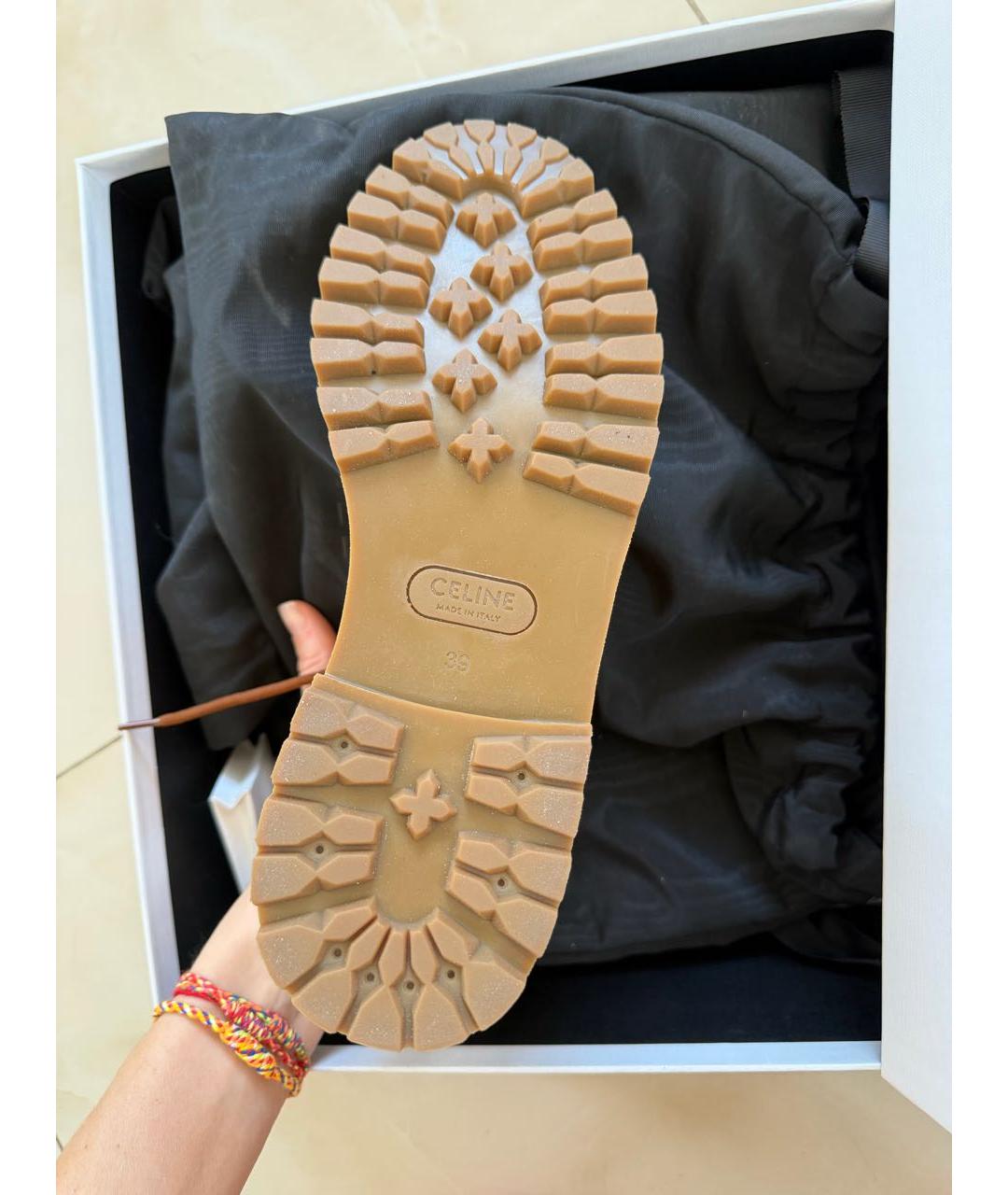 CELINE Оранжевое нубуковые ботинки, фото 6