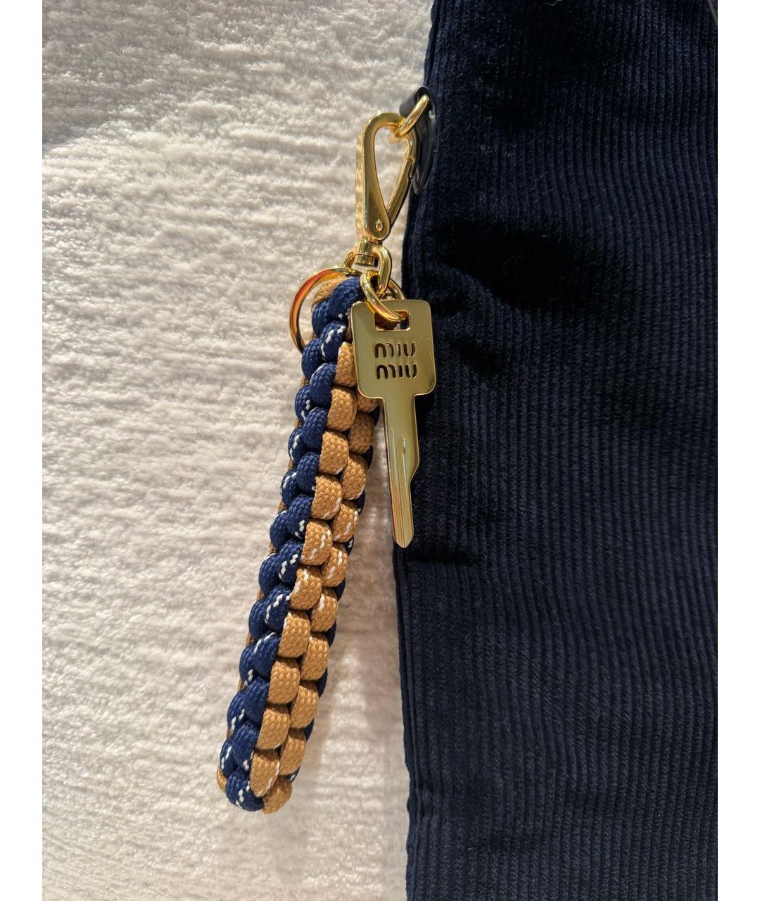 MIU MIU Темно-синяя кожаная сумка тоут, фото 2