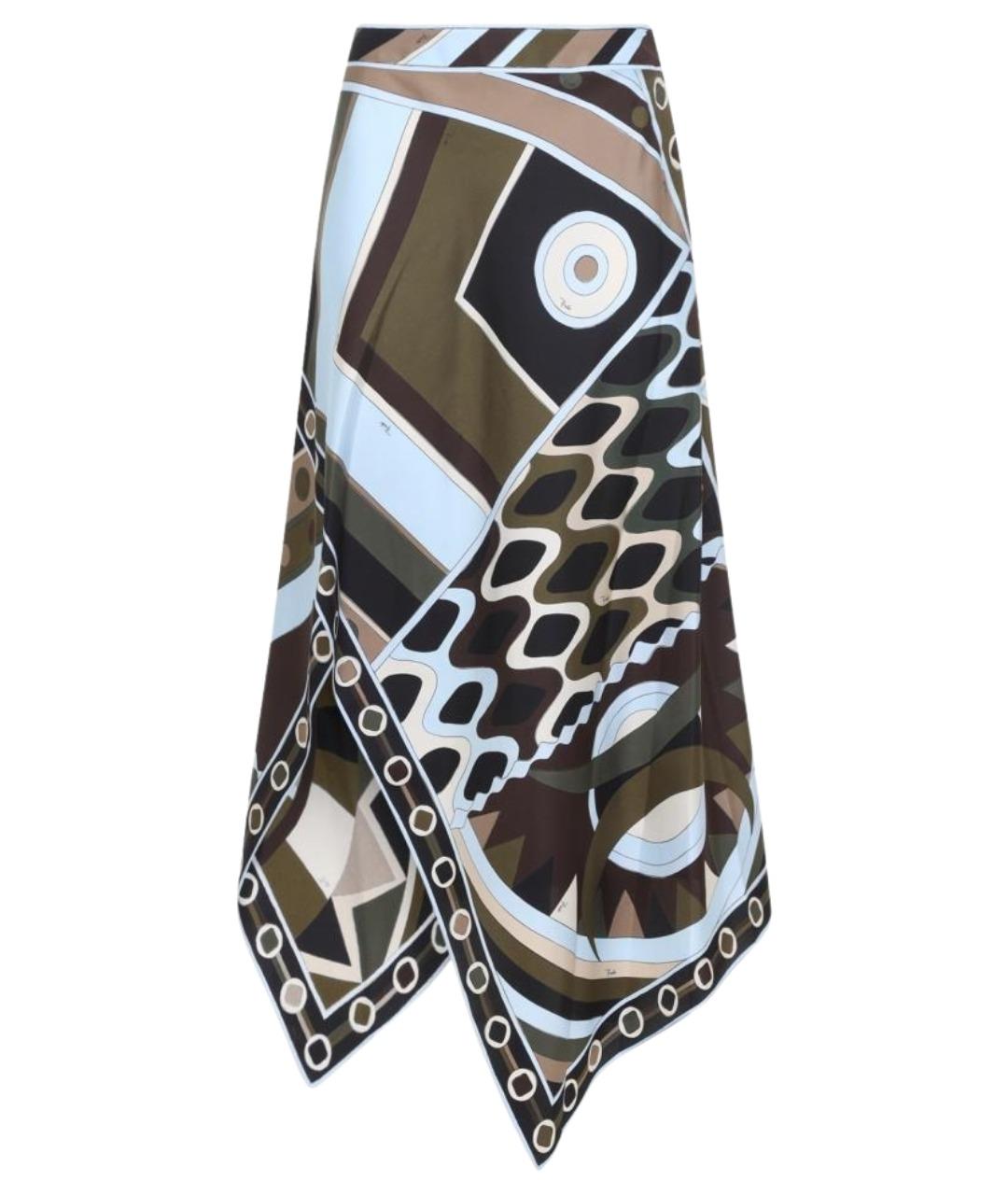 PUCCI Мульти шелковая юбка макси, фото 1