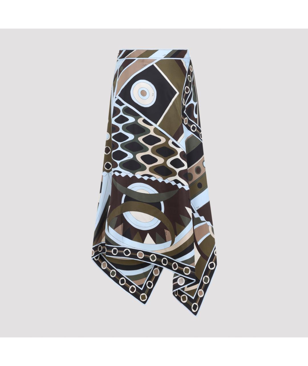 PUCCI Мульти шелковая юбка макси, фото 2