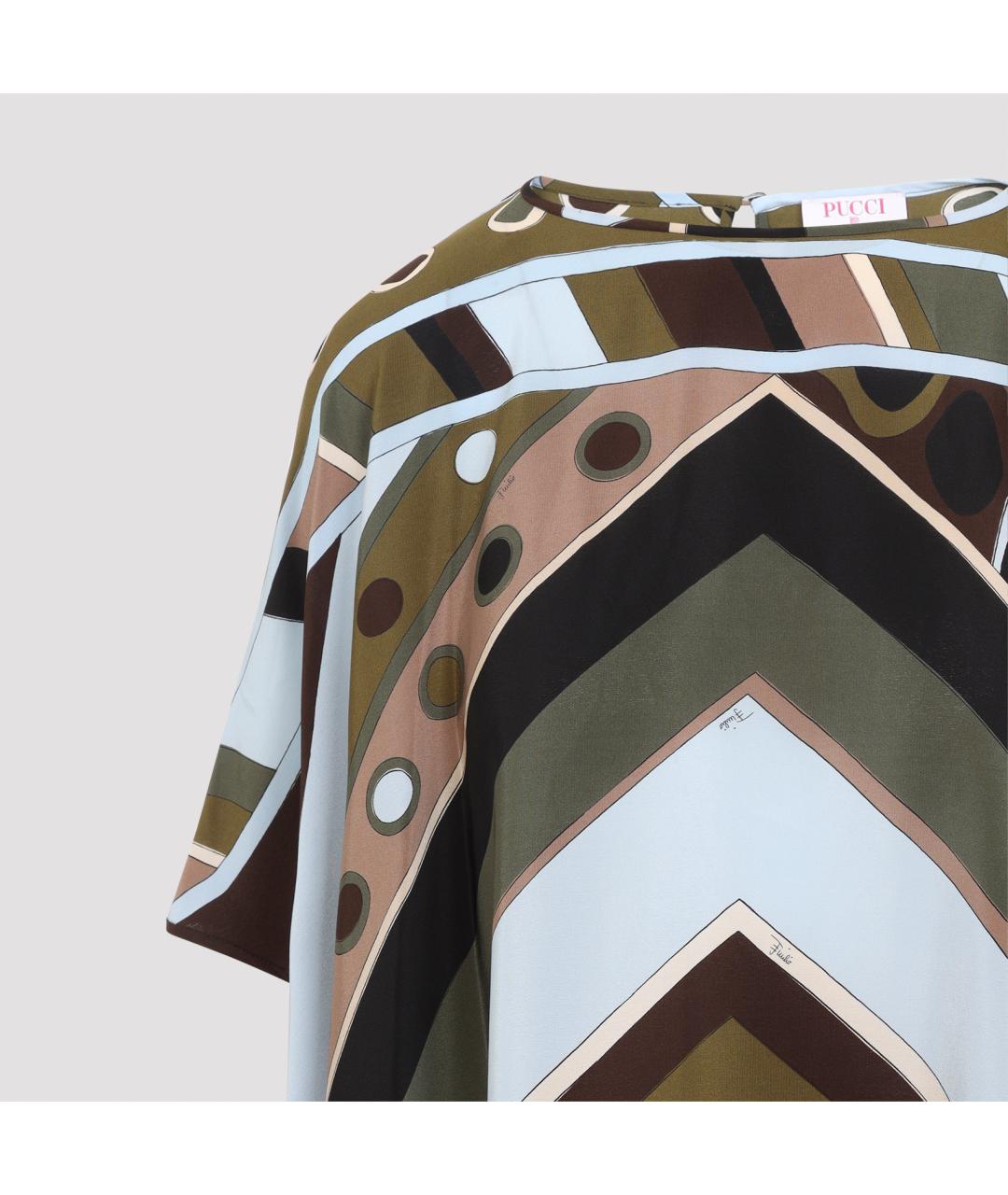 PUCCI Мульти шелковое коктейльное платье, фото 2