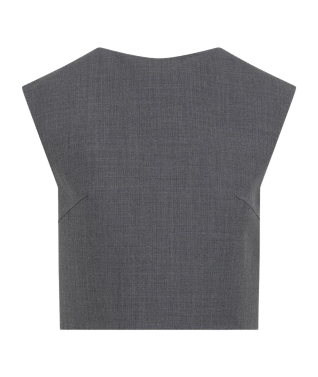 JIL SANDER Серая шерстяная блузы, фото 1