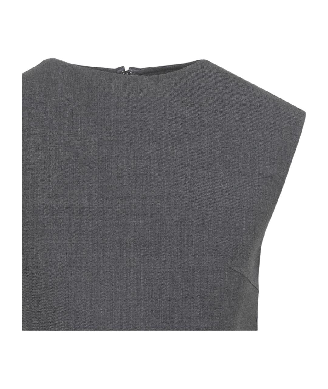 JIL SANDER Серая шерстяная блузы, фото 2