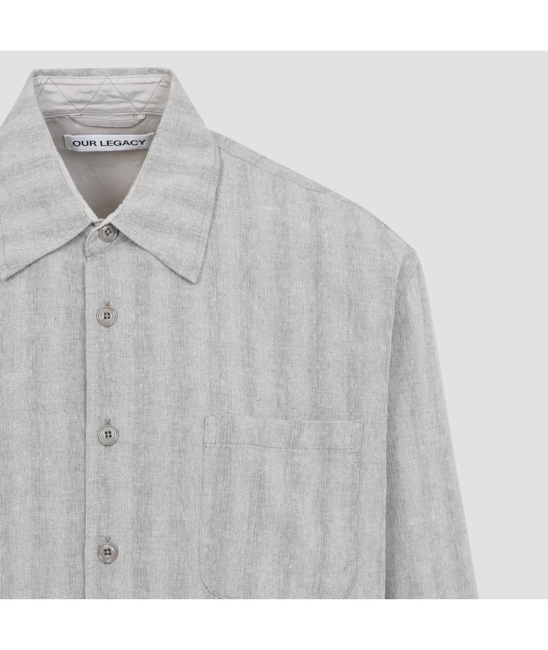 OUR LEGACY Серая хлопковая кэжуал рубашка, фото 3
