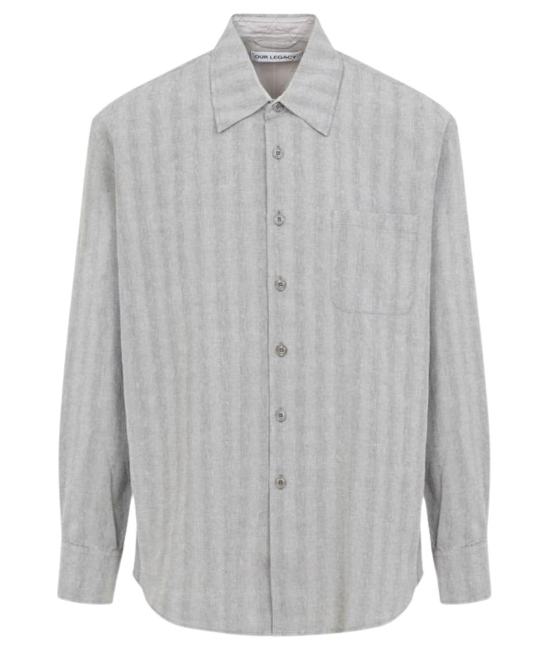OUR LEGACY Серая хлопковая кэжуал рубашка, фото 1
