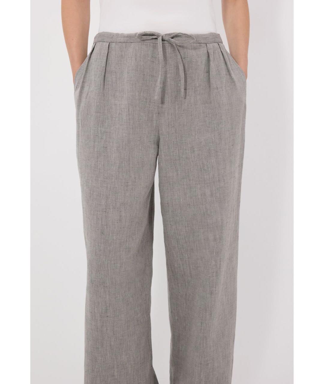 LOULOU DE SAISON Серые льняные брюки широкие, фото 2