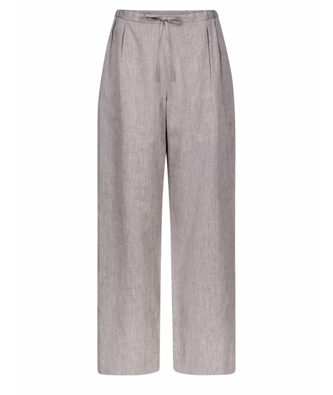 LOULOU DE SAISON Серые льняные брюки широкие, фото 1