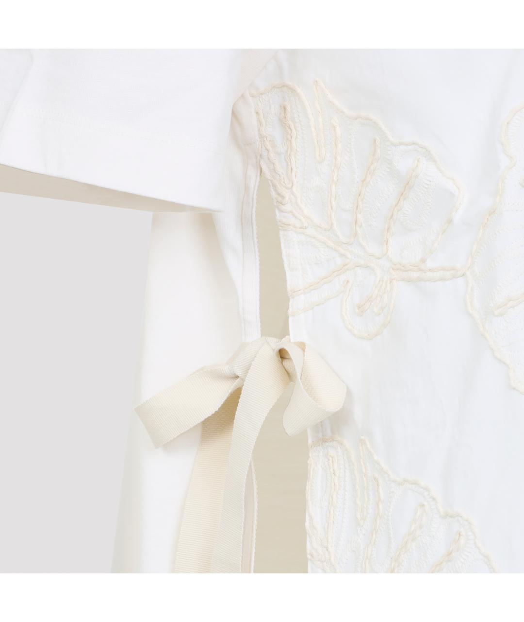 MONCLER Белая хлопковая футболка, фото 4