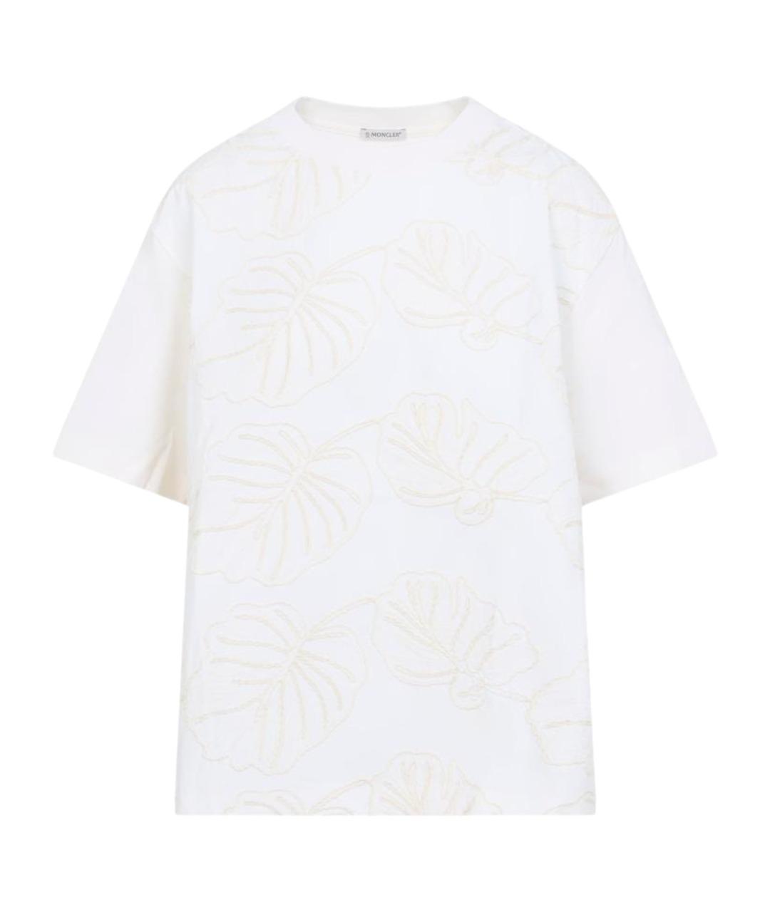 MONCLER Белая хлопковая футболка, фото 1