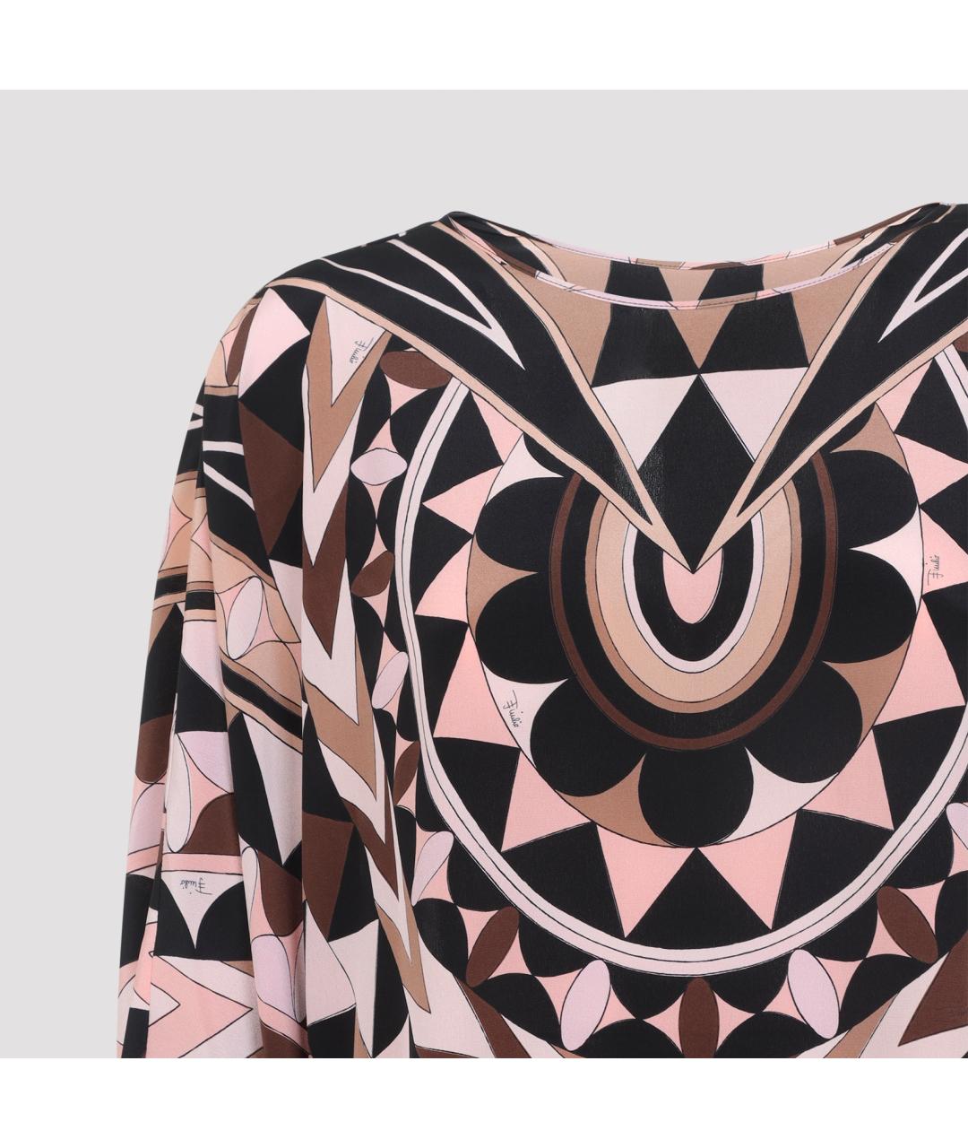 PUCCI Мульти шелковое повседневное платье, фото 3