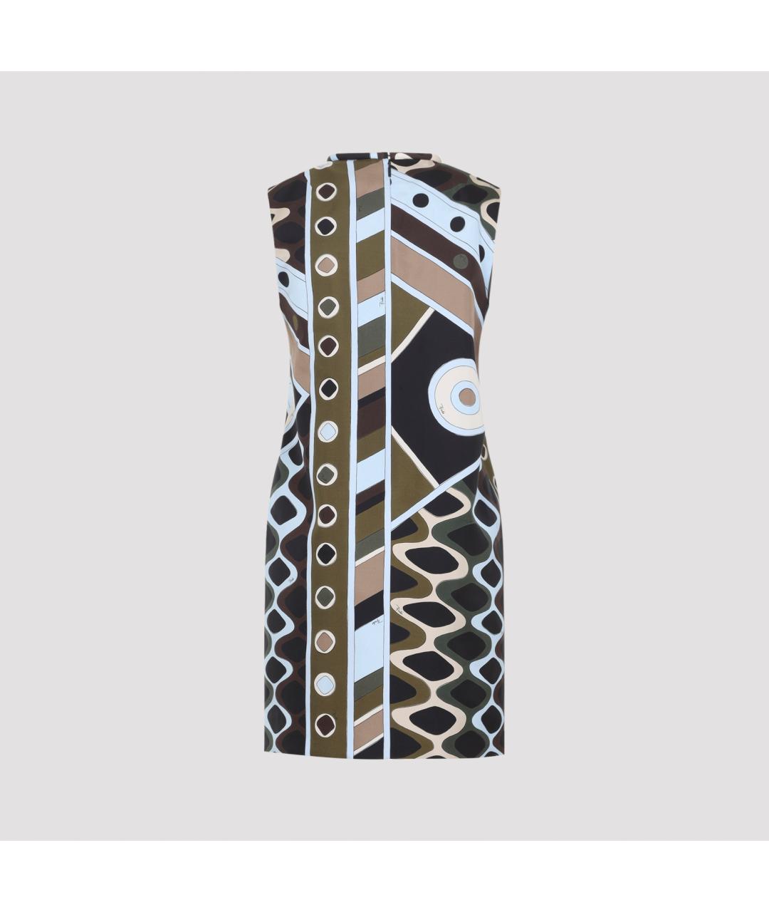 PUCCI Мульти шелковое повседневное платье, фото 2