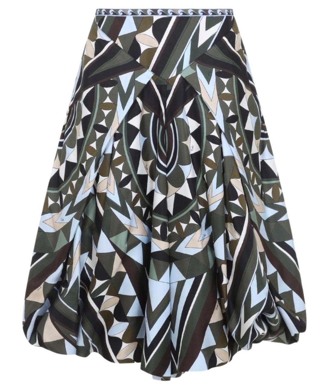 PUCCI Мульти шелковая юбка макси, фото 1