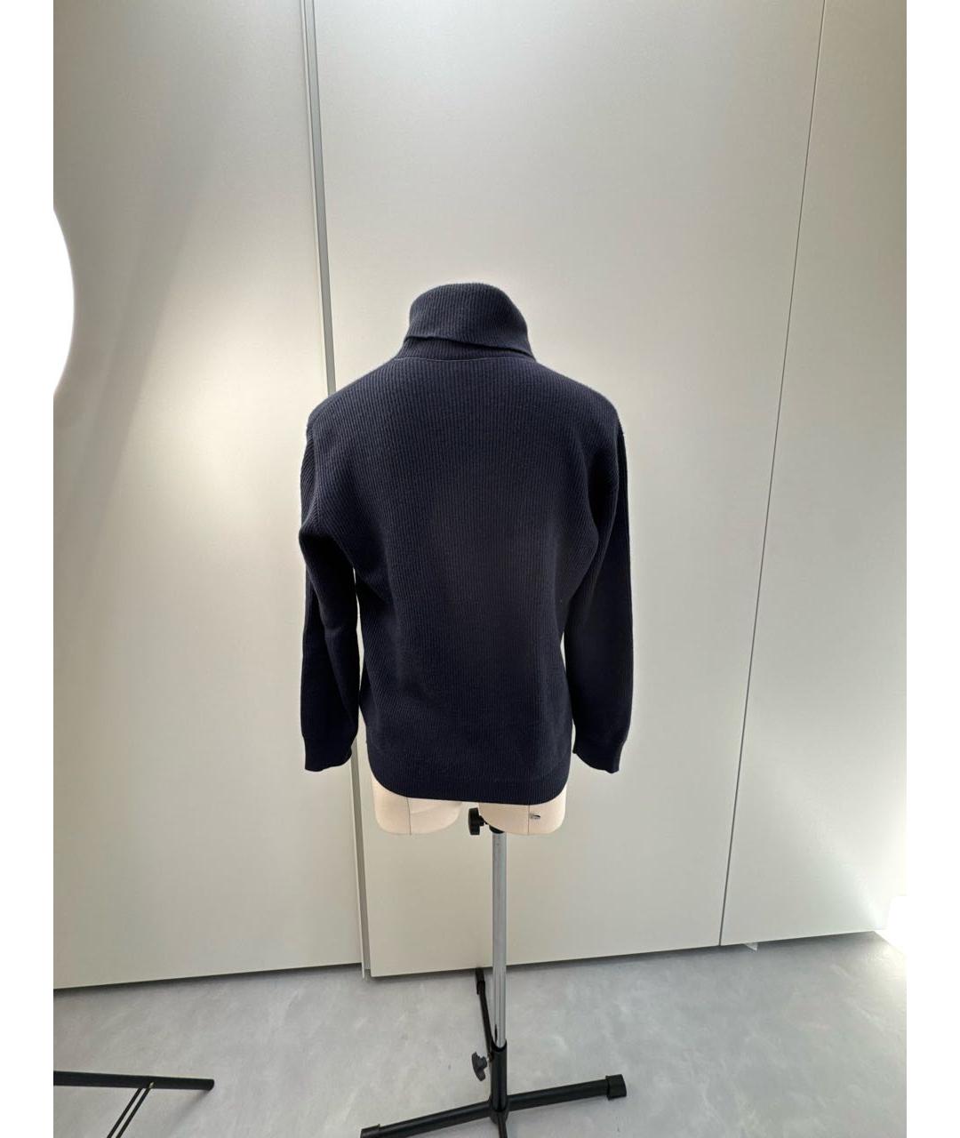 BRUNELLO CUCINELLI Темно-синий кашемировый джемпер / свитер, фото 2