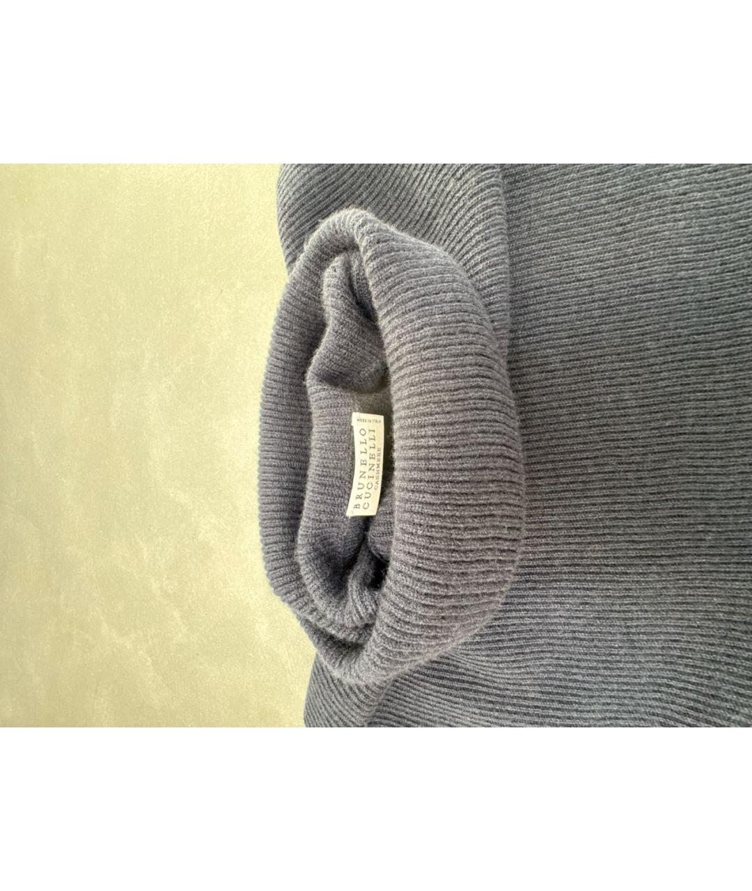 BRUNELLO CUCINELLI Темно-синий кашемировый джемпер / свитер, фото 4