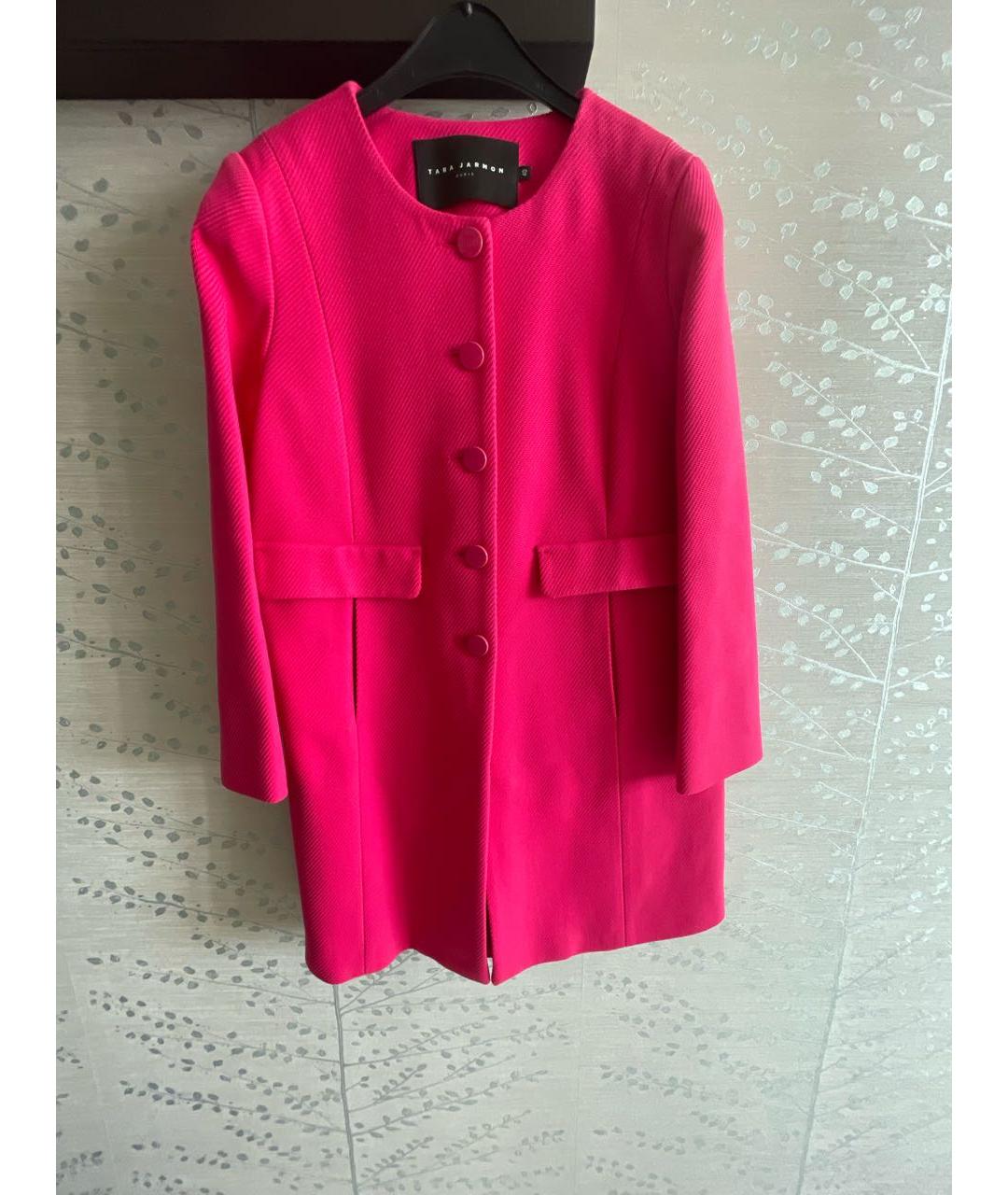 Tara Jarmon Фуксия хлопковое пальто, фото 9