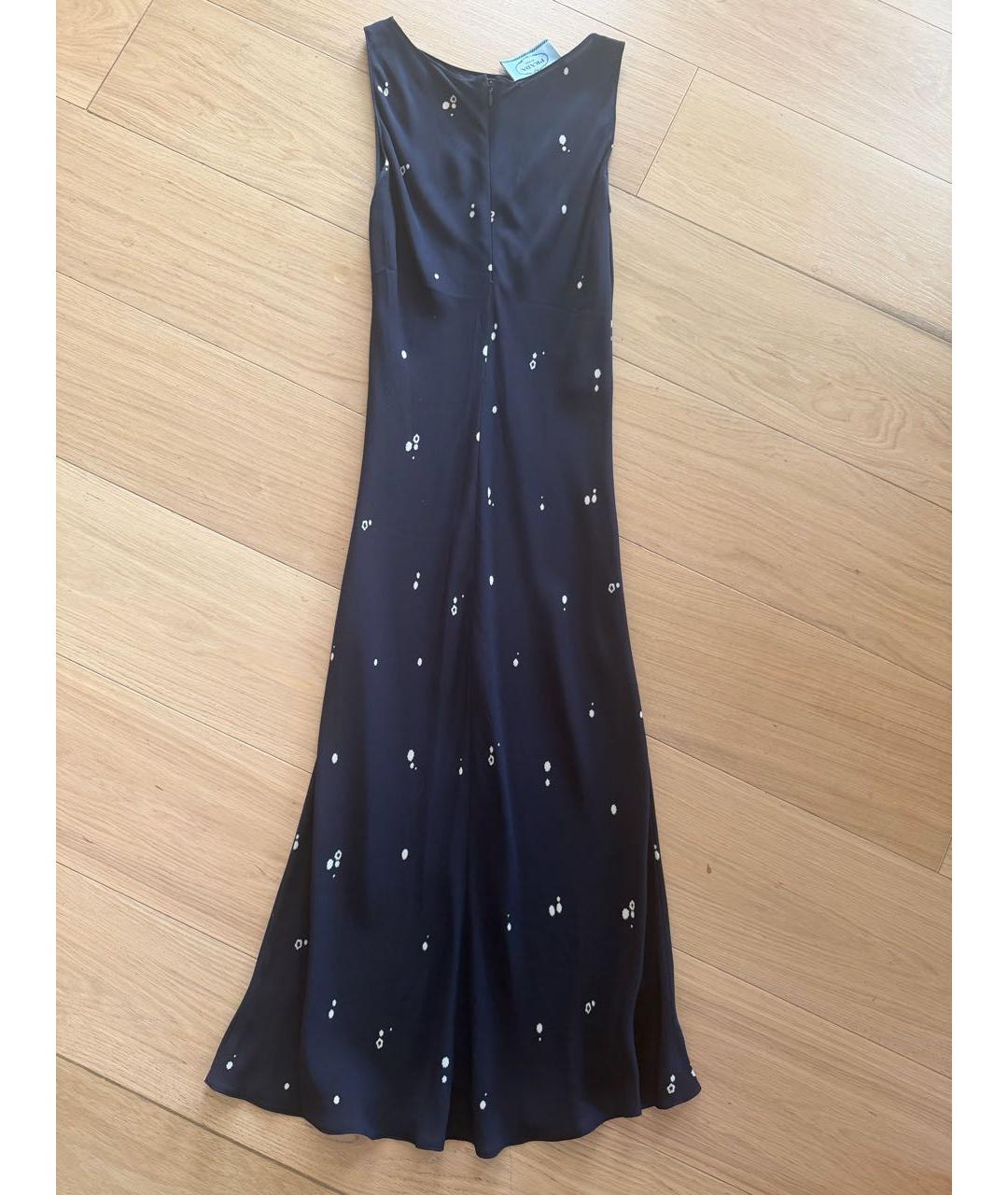 PRADA Синее шелковое коктейльное платье, фото 2