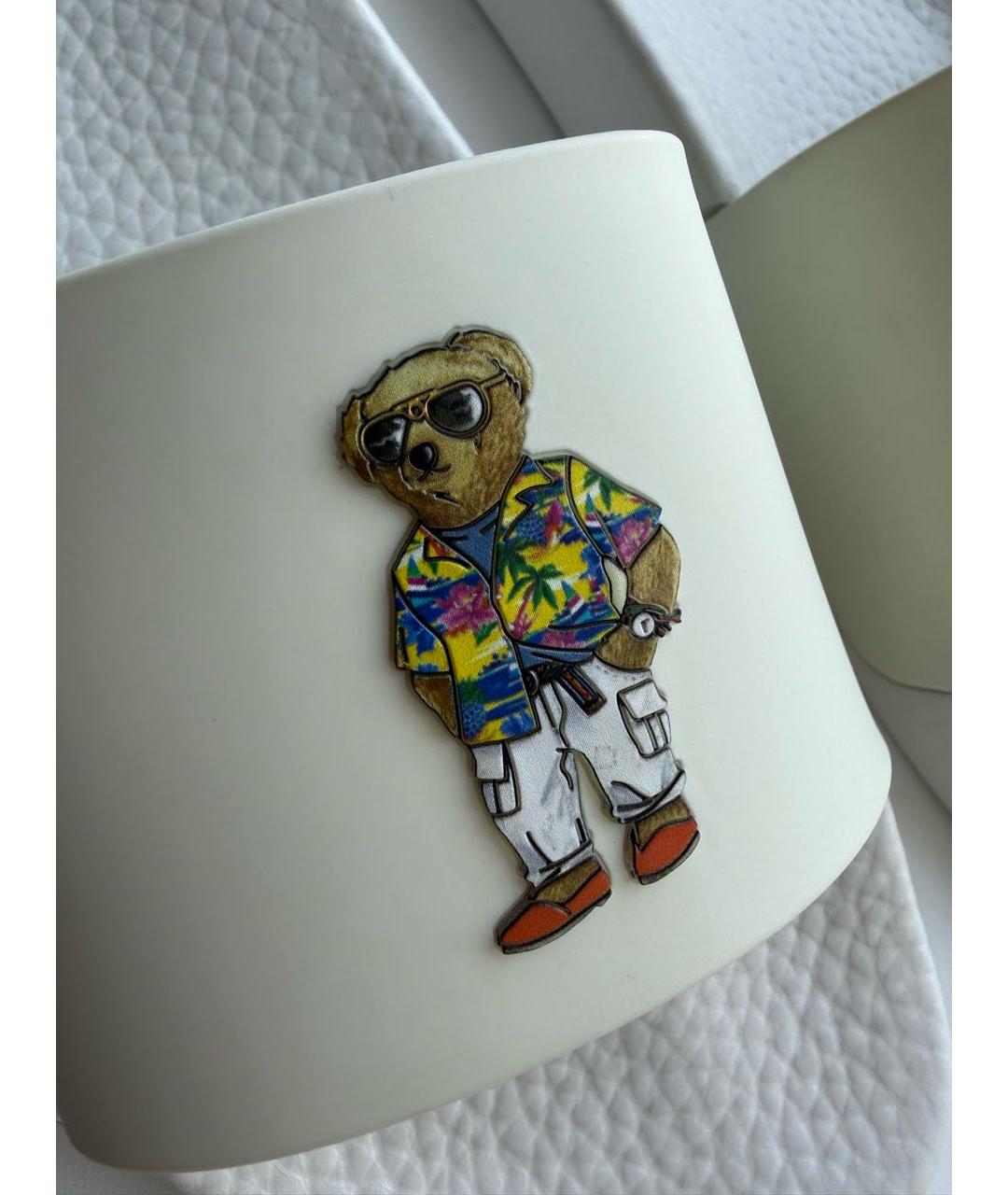 POLO RALPH LAUREN Белые резиновые шлепанцы, фото 3