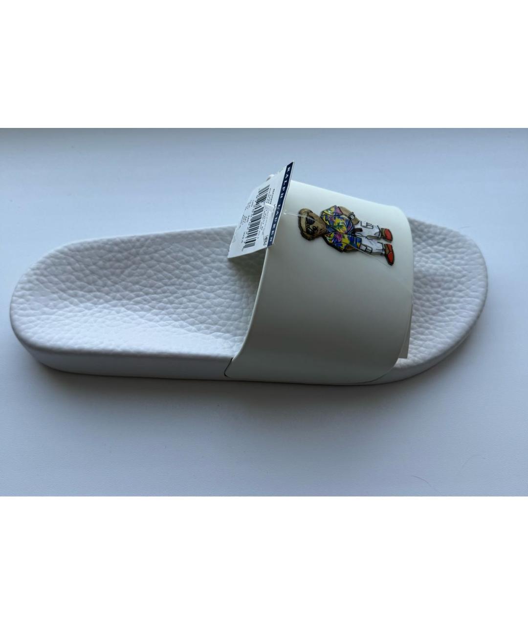 POLO RALPH LAUREN Белые резиновые шлепанцы, фото 6